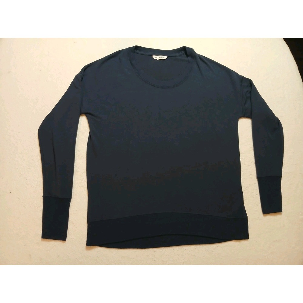 Athleta Coaster Luxe Recover Sweatshirt Sz Large? See Pics. Navy Tencel Lyocell